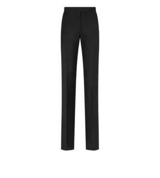 Pantaloni dritti da smoking sartoriali in misto lana e seta