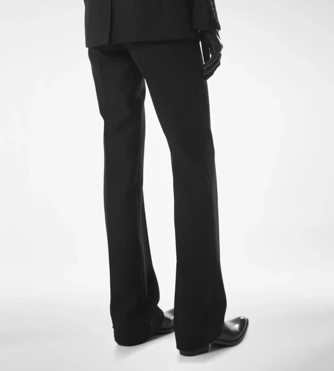 Pantaloni dritti sartoriali a spina di pesce
