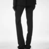 Pantaloni dritti sartoriali in crêpe misto lana con paillettes Pantaloni dritti sartoriali in crêpe misto lana con paillettes