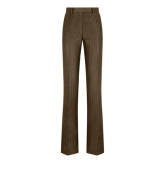 Pantaloni dritti sartoriali in jacquard cocco