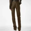 Pantaloni dritti sartoriali in jacquard cocco Pantaloni dritti sartoriali in jacquard cocco