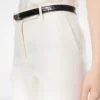 Pantaloni dritti sartoriali in lana e seta a righe sfumate Pantaloni dritti sartoriali in lana e seta a righe sfumate