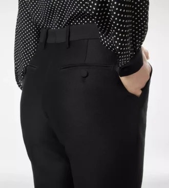 Pantaloni dritti sartoriali in lana e seta Radzmir