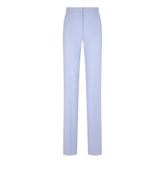 Pantaloni dritti sartoriali in lana leggera double face