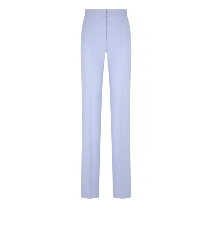 Pantaloni dritti sartoriali in lana leggera double face Pantaloni dritti sartoriali in lana leggera double face