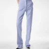 Pantaloni dritti sartoriali in lana leggera double face Pantaloni dritti sartoriali in lana leggera double face
