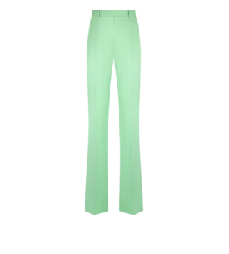 Pantaloni dritti sartoriali in misto cotone e seta lavata