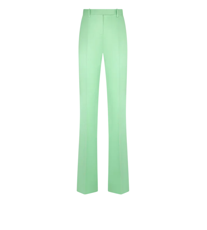 Pantaloni dritti sartoriali in misto cotone e seta lavata Pantaloni dritti sartoriali in misto cotone e seta lavata