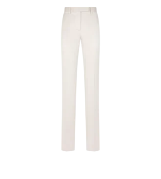 Pantaloni dritti sartoriali in misto cotone e seta lavata