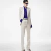 Pantaloni dritti sartoriali in misto cotone e seta lavata Pantaloni dritti sartoriali in misto cotone e seta lavata