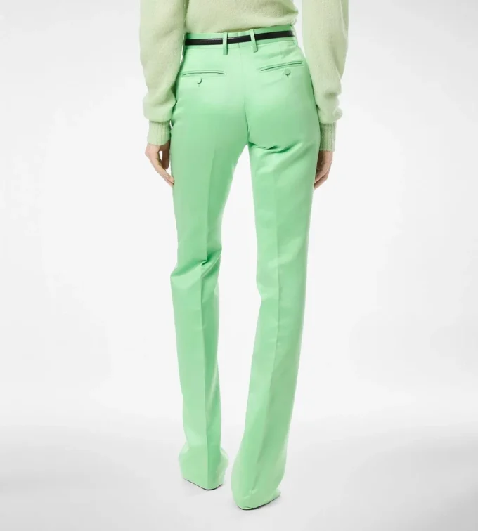 Pantaloni dritti sartoriali in misto cotone e seta lavata Pantaloni dritti sartoriali in misto cotone e seta lavata