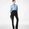 Pantaloni dritti sartoriali in misto lana e seta Pantaloni dritti sartoriali in misto lana e seta