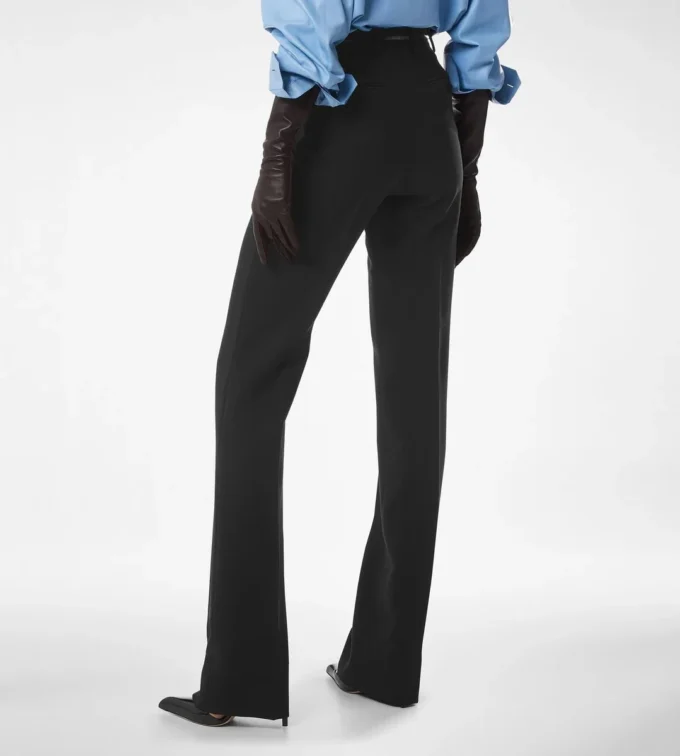 Pantaloni dritti sartoriali in misto lana e seta Pantaloni dritti sartoriali in misto lana e seta