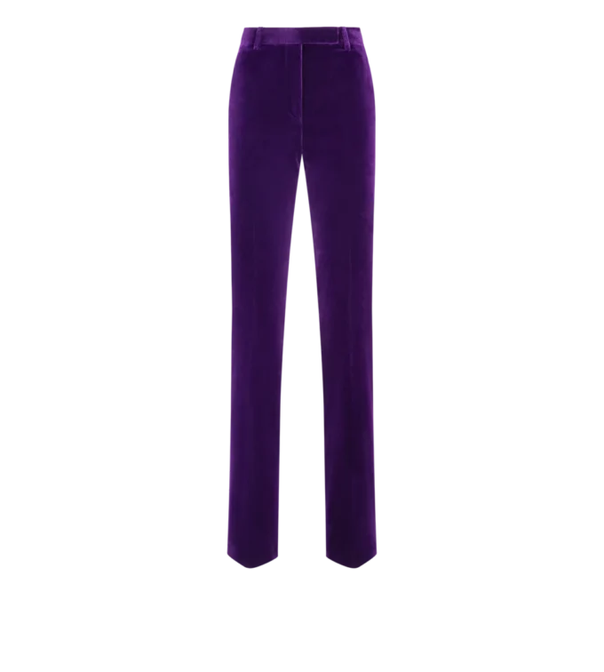 Pantaloni dritti sartoriali in velluto di cotone Pantaloni dritti sartoriali in velluto di cotone