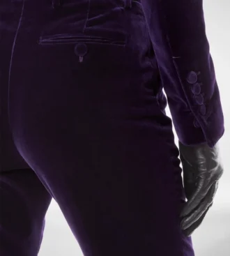 Pantaloni dritti sartoriali in velluto di cotone