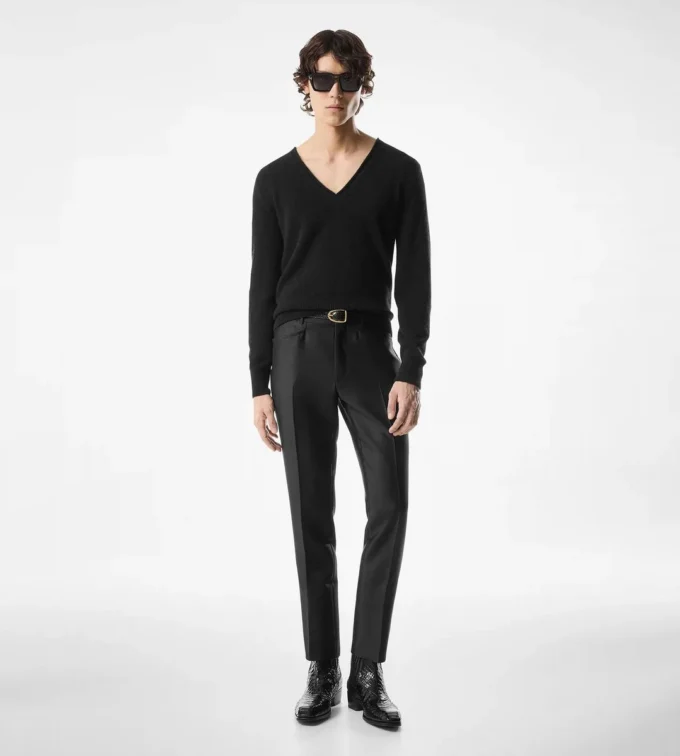 Pantaloni Dyllan in twill di seta e mohair