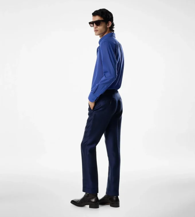 Pantaloni Dyllan in twill di seta e mohair