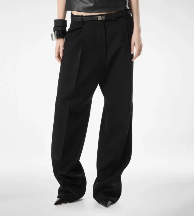 Pantaloni eleganti in lana con piega Pantaloni eleganti in lana con piega