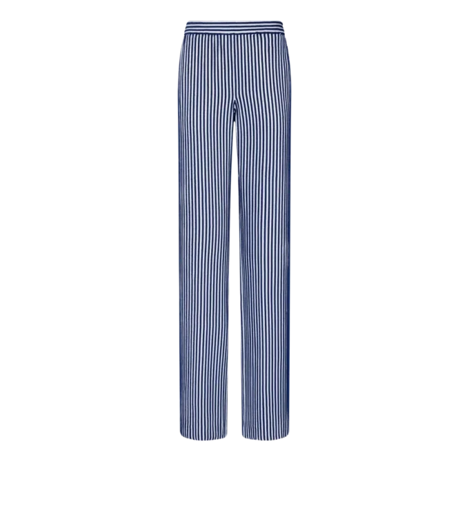 Pantaloni in georgette di seta ricamati con paillettes Pantaloni in georgette di seta ricamati con paillettes