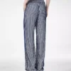 Pantaloni in georgette di seta ricamati con paillettes Pantaloni in georgette di seta ricamati con paillettes