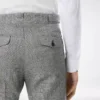 Pantaloni in lana, seta e lino sharkskin