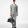 Pantaloni in lana, seta e lino sharkskin