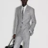 Pantaloni in lana, seta e lino sharkskin