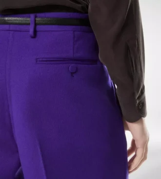 Pantaloni in twill doppio divisibile in cashmere