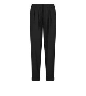 Pantaloni leggeri in twill fluido di cotone e seta