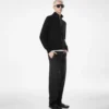 Pantaloni leggeri in twill fluido di cotone e seta