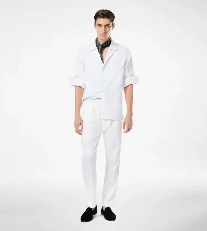 Camicia da pigiama a righe a spina di pesce Camicia da pigiama a righe a spina di pesce