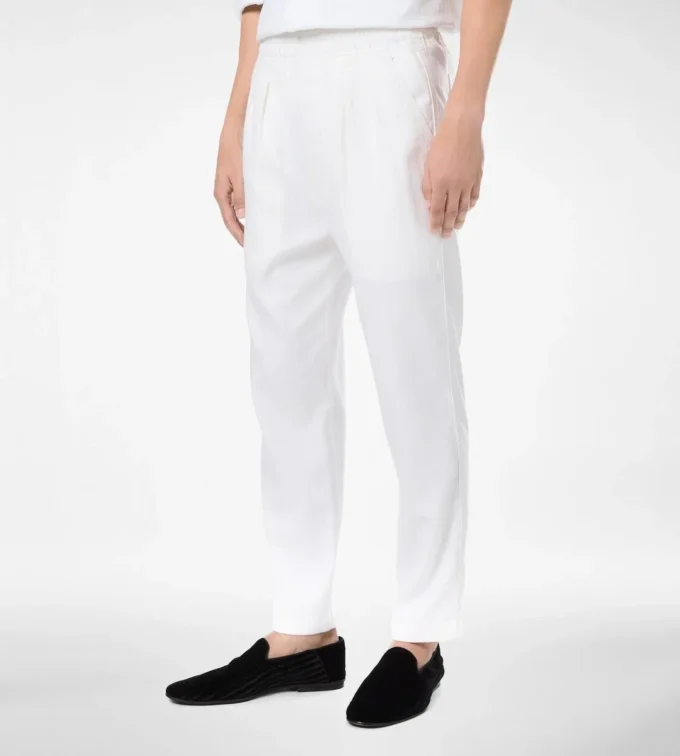 Pantaloni lounge plissettati a righe a spina di pesce