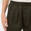 Pantaloni lounge plissettati in cotone e seta con righe bengalesi