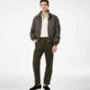 Pantaloni lounge plissettati in cotone e seta con righe bengalesi