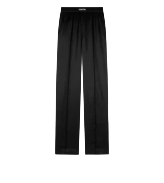 Pantaloni pigiama in raso di seta elasticizzato