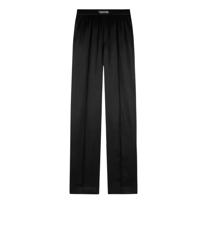 Pantaloni pigiama in raso di seta elasticizzato Pantaloni pigiama in raso di seta elasticizzato