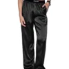 Pantaloni pigiama in raso di seta elasticizzato Pantaloni pigiama in raso di seta elasticizzato