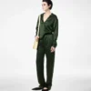 Pantaloni pigiama in raso di seta elasticizzato Pantaloni pigiama in raso di seta elasticizzato
