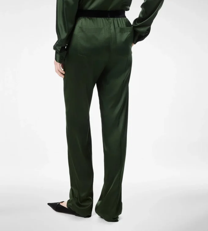 Pantaloni pigiama in raso di seta elasticizzato Pantaloni pigiama in raso di seta elasticizzato