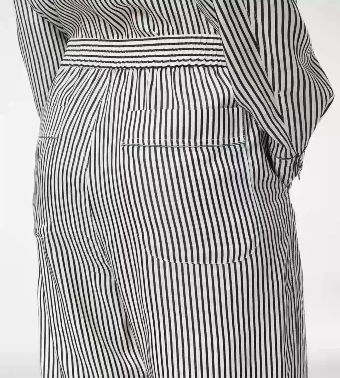 Pantaloni pigiama in seta a righe con bordino Pantaloni pigiama in seta a righe con bordino