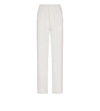 Pantaloni pigiama in twill di seta con bordino