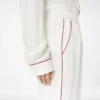 Pantaloni pigiama in twill di seta con bordino Pantaloni pigiama in twill di seta con bordino