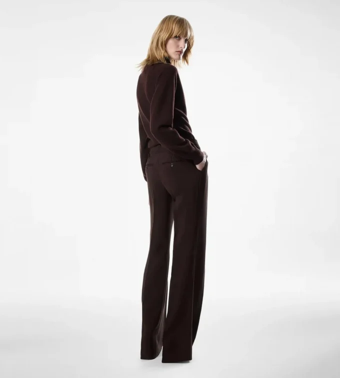 Pantaloni sartoriali a gamba larga con doppia piega Pantaloni sartoriali a gamba larga con doppia piega