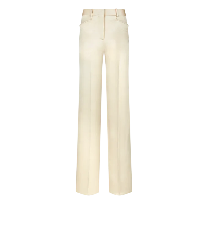 Pantaloni sartoriali bootcut in twill di seta e lana Pantaloni sartoriali bootcut in twill di seta e lana