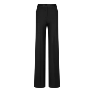 Pantaloni sartoriali bootcut in twill misto seta