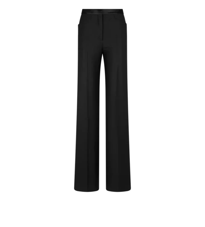 Pantaloni sartoriali bootcut in twill misto seta Pantaloni sartoriali bootcut in twill misto seta
