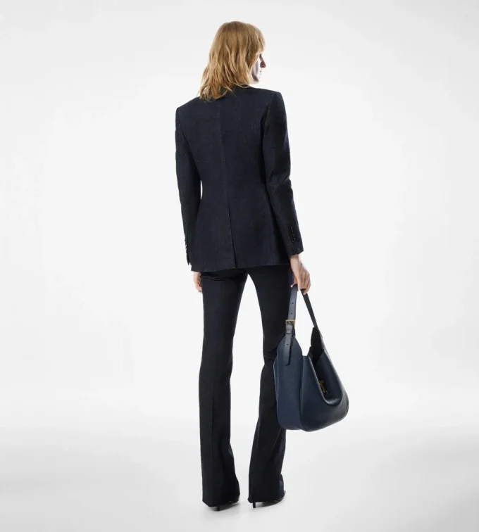 Pantaloni sartoriali svasati in denim
