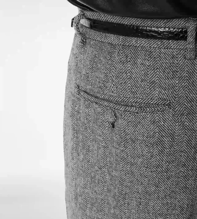 Pantaloni Sharkskin Herringbone Double Splittable Pantaloni Sharkskin Herringbone Double Splittable