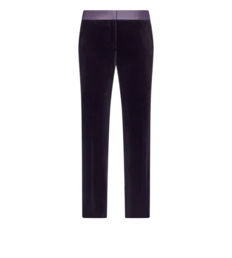 Pantaloni skinny in velluto da smoking sartoriali