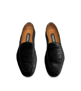 Pantofole in velluto stampato coccodrillo